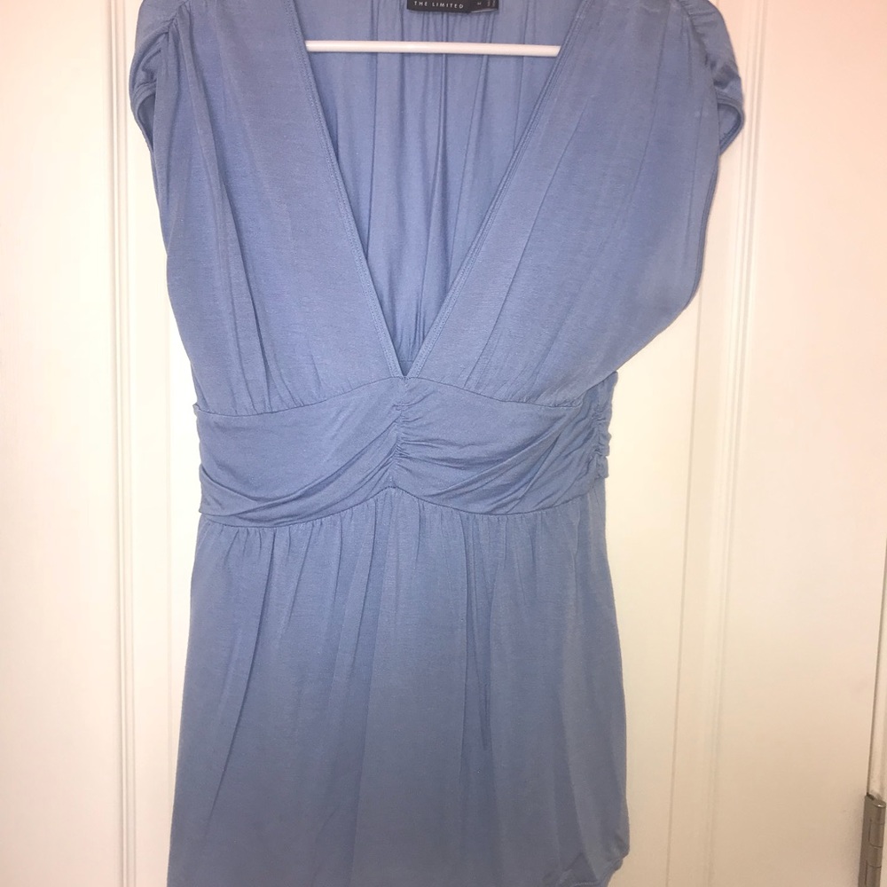 Limited Light Blue Short Sleeve Blouse